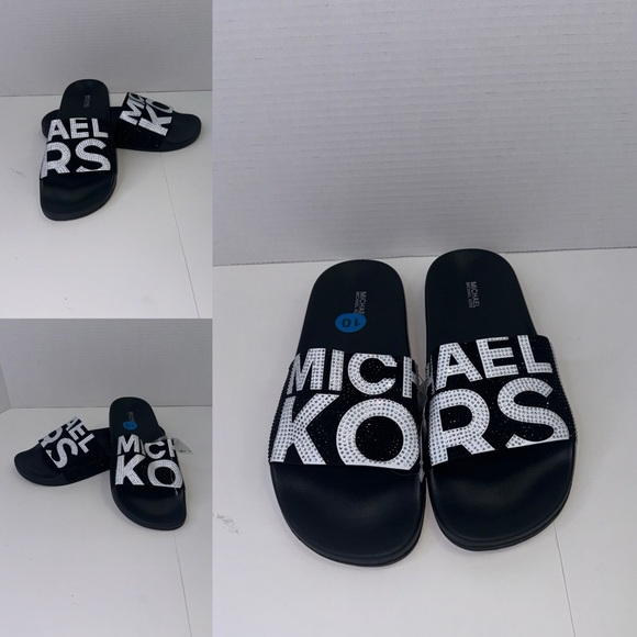NWT Michael Kors Slides Rhinestone For Women New - Picture 1 of 7